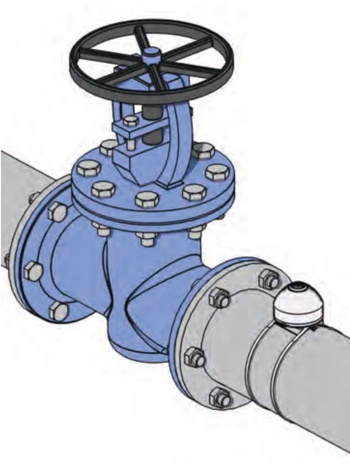 Valve leak detection sensor placed on a valve body