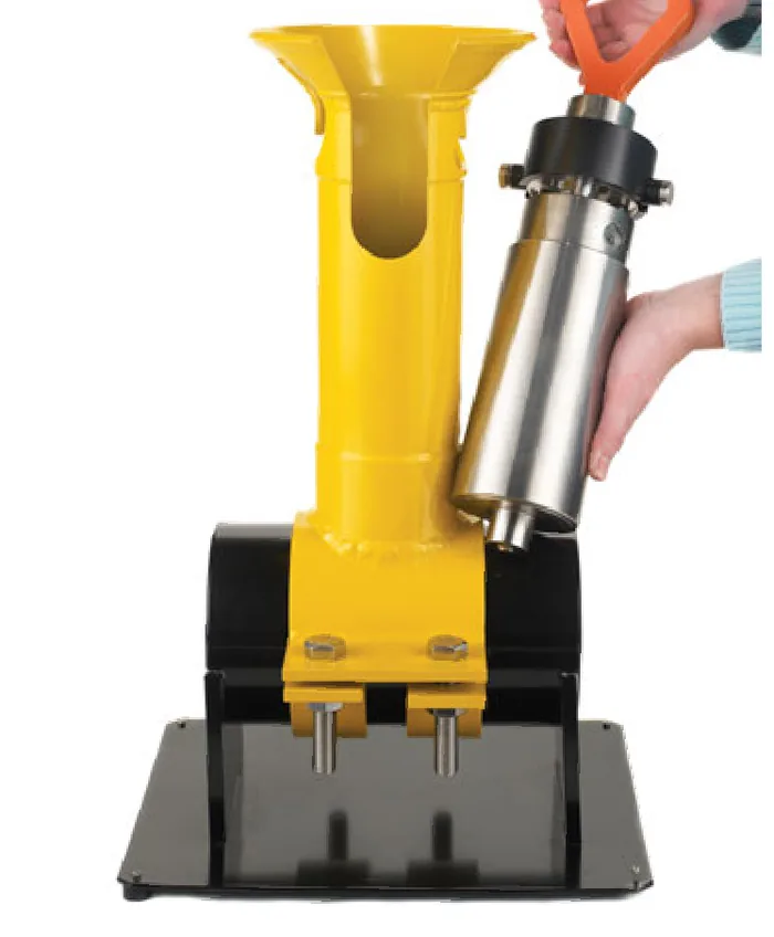 Subsea particle monitor installed in a compact funnel