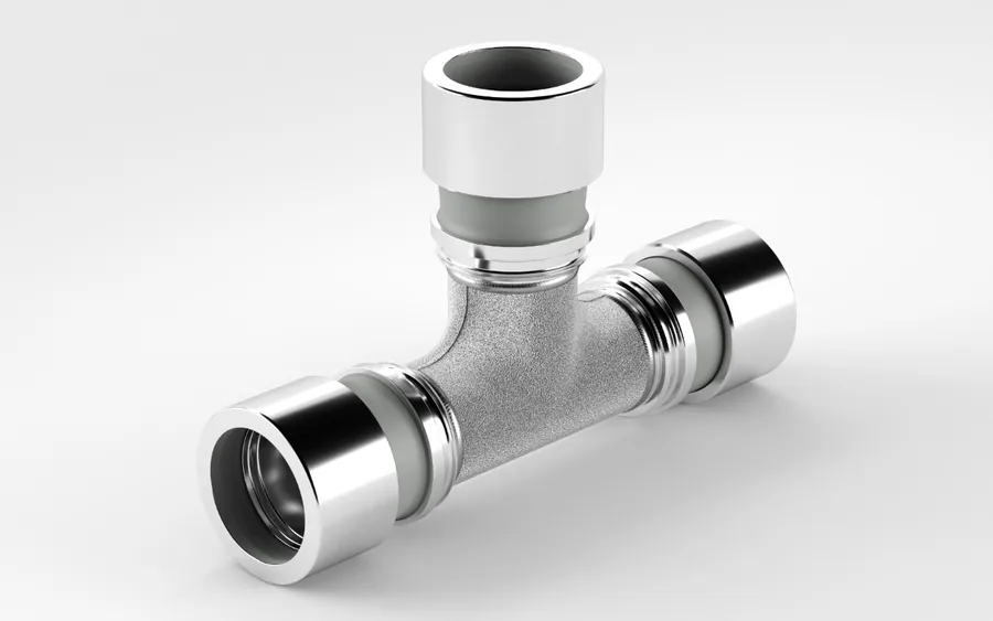LOKRING coldweld pipe fittings union tee for small-bore piping