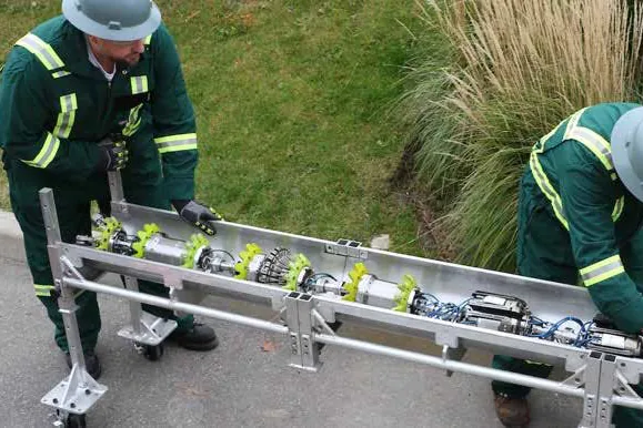 Novitech MFL in-line inspection tool being prepared for a pipeline run